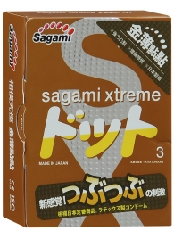 Презервативы Sagami Xtreme FEEL UP с точечной текстурой и линиями прилегания - 3 шт. - Sagami - купить с доставкой в Нефтекамске