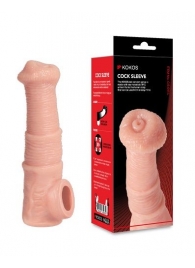 Телесная фантазийная насадка на член Cock Sleeve Size M - KOKOS - в Нефтекамске купить с доставкой