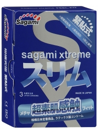 Розовые презервативы Sagami Xtreme FEEL FIT 3D - 3 шт. - Sagami - купить с доставкой в Нефтекамске