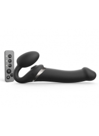 Черный безремневой страпон Multi Orgasm Size L с клиторальной стимуляцией - Strap-on-me - купить с доставкой в Нефтекамске