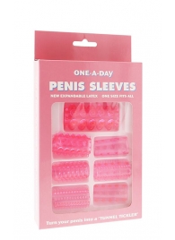 Набор из 7 розовых насадок на пенис ONE-A-DAY PENIS SLEEVES PINK - Seven Creations - в Нефтекамске купить с доставкой