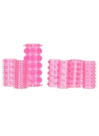 Набор из 7 розовых насадок на пенис ONE-A-DAY PENIS SLEEVES PINK - Seven Creations - в Нефтекамске купить с доставкой