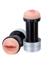 Двусторонний мастурбатор REALSTUFF 2 IN 1 HUMMER MOUTH   VAGINA - ротик и вагина - Dream Toys - в Нефтекамске купить с доставкой