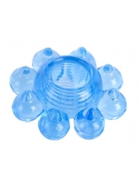 Голубая гелевая насадка-цветок - Toyfa Basic - в Нефтекамске купить с доставкой