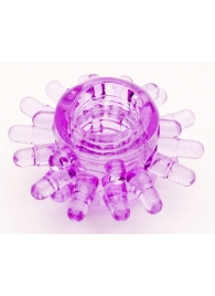 Фиолетовое гелевое эрекционное кольцо с шипиками - Toyfa Basic - в Нефтекамске купить с доставкой