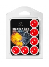 Набор из 6 шариков с массажным маслом Brazilian Balls с охлаждающим и разогревающим эффектом - Secret Play - купить с доставкой в Нефтекамске