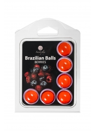 Набор из 6 шариков с массажным маслом Brazilian Balls с ароматом ягод - Secret Play - купить с доставкой в Нефтекамске