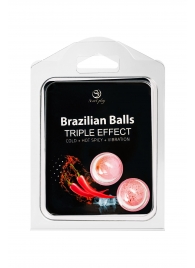 Набор из 2 шариков с массажным маслом Brazilian Balls с тройным эффектом - Secret Play - купить с доставкой в Нефтекамске