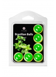 Набор из 6 шариков с массажным маслом Brazilian Balls с ароматом мяты - Secret Play - купить с доставкой в Нефтекамске