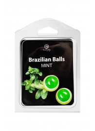 Набор из 2 шариков с массажным маслом Brazilian Balls с ароматом мяты - Secret Play - купить с доставкой в Нефтекамске