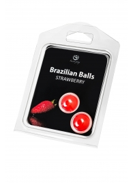 Набор из 2 шариков с массажным маслом Brazilian Balls с ароматом клубники - Secret Play - купить с доставкой в Нефтекамске