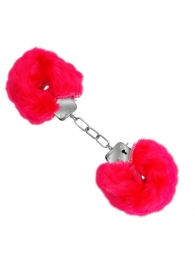 Красные меховые наручники Love с ключиками - Baile - купить с доставкой в Нефтекамске