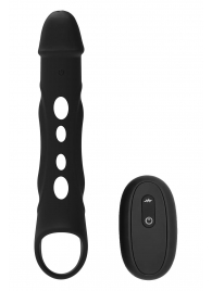 Черная насадка-удлинитель Vibrating Extender With Remote с вибрацией - Dream Toys - в Нефтекамске купить с доставкой