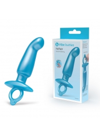 Голубая анальная пробка для массажа простаты Hither Silicone Prostate Plug - 14,3 см. - b-Vibe - в Нефтекамске купить с доставкой