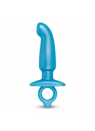 Голубая анальная пробка для массажа простаты Hither Silicone Prostate Plug - 14,3 см. - b-Vibe - в Нефтекамске купить с доставкой