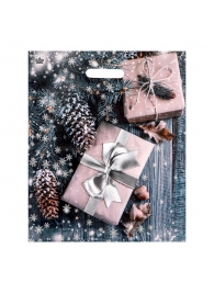 Новогодний пакет с принтом в виде подарков и вырубной ручкой (45х38 см) - Сима-Ленд - купить с доставкой в Нефтекамске