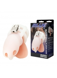 Белая клетка для пениса Silicone Small 2 in Cock Cage With Ball Divider - BlueLine - купить с доставкой в Нефтекамске
