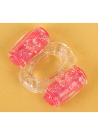 Прозрачное виброкольцо с двумя вибропульками - Toyfa Basic - в Нефтекамске купить с доставкой