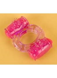 Фиолетовое виброкольцо с двумя вибропульками - Toyfa Basic - в Нефтекамске купить с доставкой