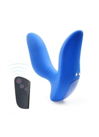 Синий вибромассажер простаты 3,5’’ Remote Control Curve P-spot Massager - 12 см. - Erokay - в Нефтекамске купить с доставкой
