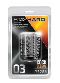 Прозрачная насадка с шипами и шишечками STAY HARD COCK SLEEVE 03 CLEAR - Blush Novelties - в Нефтекамске купить с доставкой