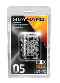 Прозрачная насадка с капельками STAY HARD COCK SLEEVE 05 CLEAR - Blush Novelties - в Нефтекамске купить с доставкой