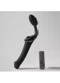 Черный безремневой вибрострапон Strap-On-Me Multi Orgasm Size XL - Strap-on-me - купить с доставкой в Нефтекамске