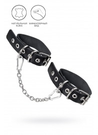 Черные оковы из одного ремешка с люверсами - Pecado - купить с доставкой в Нефтекамске