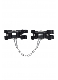 Черные кожаные оковы из двух ремешков - Pecado - купить с доставкой в Нефтекамске