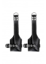 Черные подвесы с белой строчкой - Pecado - купить с доставкой в Нефтекамске