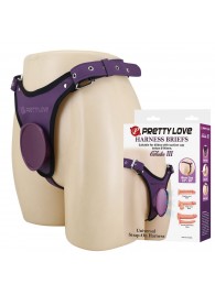 Фиолетовые трусики харнесс с платформой Caludio III - Baile - купить с доставкой в Нефтекамске