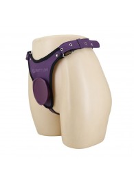 Фиолетовые трусики харнесс с платформой Caludio III - Baile - купить с доставкой в Нефтекамске