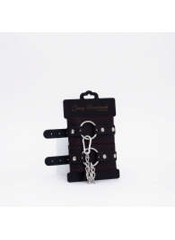 Черно-красные кожаные оковы - Crazy Handmade - купить с доставкой в Нефтекамске