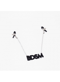 Зажимы на соски с кожаной подвеской BDSM - Crazy Handmade - купить с доставкой в Нефтекамске
