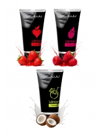 Набор из 3 съедобных лубрикантов JUJU (клубника, малина, кокос) - JuJu - купить с доставкой в Нефтекамске Набор из 3 съедобных лубрикантов JUJU (клубника, малина, кокос) - JuJu - купить с доставкой в Нефтекамске