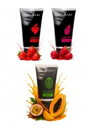 Набор из 3 съедобных лубрикантов JUJU (клубника, малина, тропические фрукты) - JuJu - купить с доставкой в Нефтекамске Набор из 3 съедобных лубрикантов JUJU (клубника, малина, тропические фрукты) - JuJu - купить с доставкой в Нефтекамске
