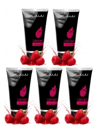 Набор из 5 съедобных лубрикантов JUJU со вкусом малины - JuJu - купить с доставкой в Нефтекамске Набор из 5 съедобных лубрикантов JUJU со вкусом малины - JuJu - купить с доставкой в Нефтекамске