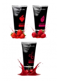 Набор из 3 съедобных лубрикантов JUJU (клубника, малина, вишня) - JuJu - купить с доставкой в Нефтекамске Набор из 3 съедобных лубрикантов JUJU (клубника, малина, вишня) - JuJu - купить с доставкой в Нефтекамске