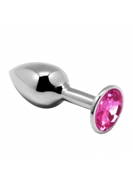 Серебристая анальная втулка Mini Metal Butt Plug Size M с розовым кристаллом - Adrien Lastic в Нефтекамске Серебристая анальная втулка Mini Metal Butt Plug Size M с розовым кристаллом - Adrien Lastic