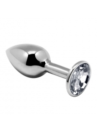 Серебристая анальная втулка с прозрачным кристаллом Mini Metal Butt Plug Size L - 9 см. - Adrien Lastic в Нефтекамске Серебристая анальная втулка с прозрачным кристаллом Mini Metal Butt Plug Size L - 9 см. - Adrien Lastic