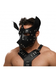 Черная кожаная маска «Собака» - Crazy Handmade - купить с доставкой в Нефтекамске