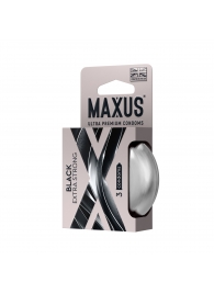 Черные утолщенные презервативы MAXUS Extra Strong с железным кейсом - 3 шт. - Maxus - купить с доставкой в Нефтекамске