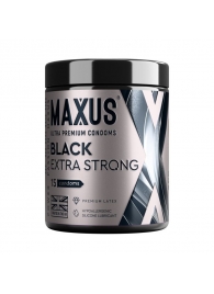 Черные утолщенные презервативы MAXUS Extra Strong с железным кейсом - 15 шт. - Maxus - купить с доставкой в Нефтекамске