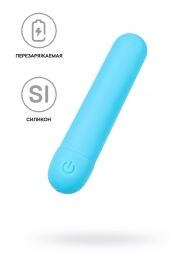 Голубая силиконовая перезаряжаемая вибропуля Murr - 10 см. - A-toys купить в Нефтекамске с доставкой в Orgasmix.ru Голубая силиконовая перезаряжаемая вибропуля Murr - 10 см. - A-toys