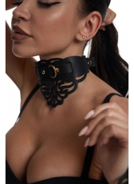 Фигурный чокер с узорами и золотистой фурнитурой - Crazy Handmade - купить с доставкой в Нефтекамске Фигурный чокер с узорами и золотистой фурнитурой - Crazy Handmade - купить с доставкой в Нефтекамске