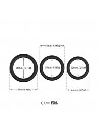 Набор из 3 черных эрекционных колец Stay Hard - Boys of Toys - в Нефтекамске купить с доставкой