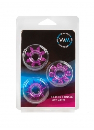 Набор из 3 лиловых эрекционных колец различной формы - Erowoman-Eroman - в Нефтекамске купить с доставкой