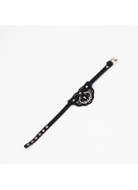 Черный чокер с клепками и золотистой фурнитурой - Crazy Handmade - купить с доставкой в Нефтекамске Черный чокер с клепками и золотистой фурнитурой - Crazy Handmade - купить с доставкой в Нефтекамске