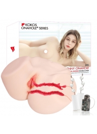 Мастурбатор-полуторс с двойным слоем материала и вибрацией Jenny Onahole Real Vagina - KOKOS - в Нефтекамске купить с доставкой Мастурбатор-полуторс с двойным слоем материала и вибрацией Jenny Onahole Real Vagina - KOKOS - в Нефтекамске купить с доставкой