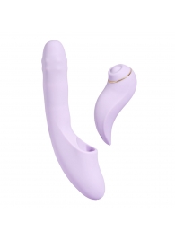 Сиреневый вибромассажер со съёмным клиторальным пульсатором DuoGlow - Svakom купить в Нефтекамске с доставкой в Orgasmix.ru Сиреневый вибромассажер со съёмным клиторальным пульсатором DuoGlow - Svakom
